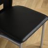 4pcs long backrest square hollow decoration PU leather dining chair round tube black cushion electroplating chair leg N201(Replace encoding13029118)