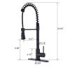 Commercial Modern Single Handle Spring High Arc Kitchen Faucet Matte Black