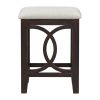 TOPMAX Farmhouse 3-Piece Counter Height Dining Table Set with USB Port and Upholstered Stools,Espresso